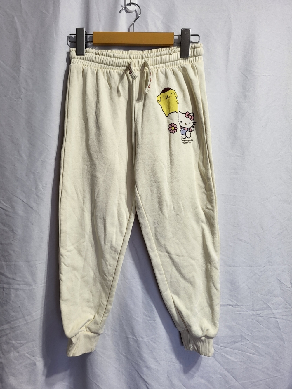 Hello Kitty x Pompompurin Cream Kids Sweatpants, Size 6x